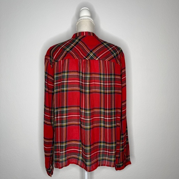 Pendleton Red Plaid Modal Wool Button Down Shirt Size XL - Picture 3 of 5